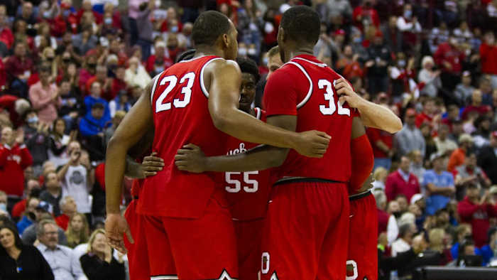 45. Zed Key, Jamari Wheeler and E.J. Liddell